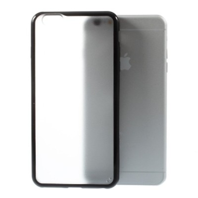 Apple iPhone 6 Plus (6s Plus) dzidrs matēts plastmāsas futrālis un melns cieta silikona rāmis / Vacins.lv