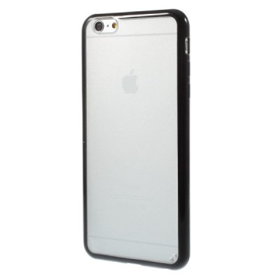 Apple iPhone 6 Plus (6s Plus) dzidrs matēts plastmāsas futrālis un melns cieta silikona rāmis / Vacins.lv