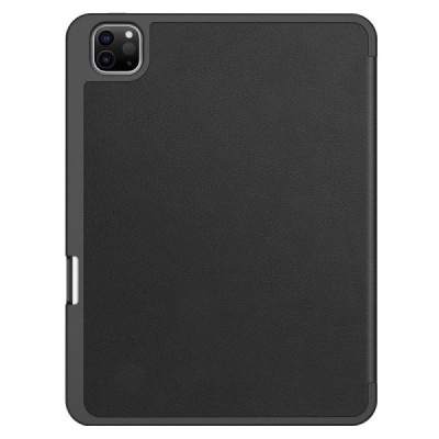 Apple iPad Pro 11 (2025) / 11 (2024) atverčiamas juodas odinis dėklas - knygutė su vieta liestukui | Priedai.lt