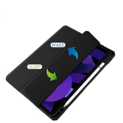 Apple iPad Air 11 (2024, 6-tās paaudzes, M2, A2899, A2900) „Deluxe“ atvēramais melns maciņš | Vacins.lv