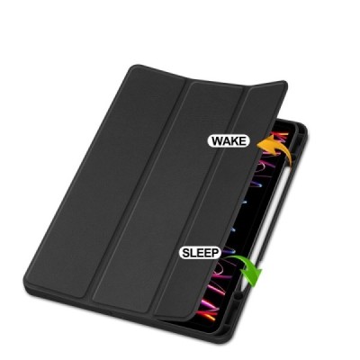 Apple iPad Air 13 (2024, M2) (modeļiem: A2903, A2904) atvēramais melns maciņš - maks ar vietu, kur ielikt stylus | Vacins.lv