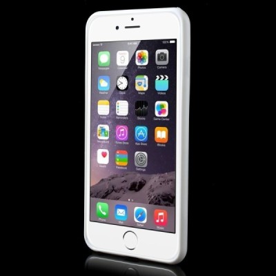Apple iPhone 6 Plus (6s Plus) skaidrus matinis plastikinis dėklas su baltu TPU rėmeliu / Priedai.lt