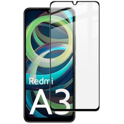 Xiaomi Redmi A3 (Poco C61) „Imak“ Tempered Glass sustiprintos apsaugos juodas pilnai dengiantis apsauginis ekrano stiklas 0,2 mm