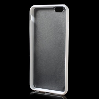 Apple iPhone 6 Plus (6s Plus) skaidrus matinis plastikinis dėklas su baltu TPU rėmeliu / Priedai.lt
