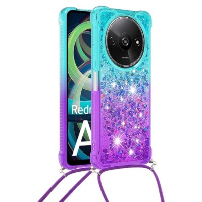 Xiaomi Redmi A3 (Poco C61) „Strap“ Shine cieta silikona (TPU) piparmētru violeta apvalks | Vacins.lv