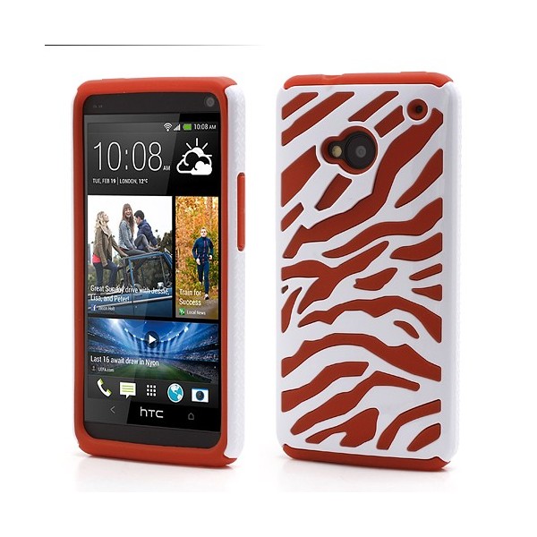 Plastmasas un cieta silikona apvalks - balts / sarkans (One)