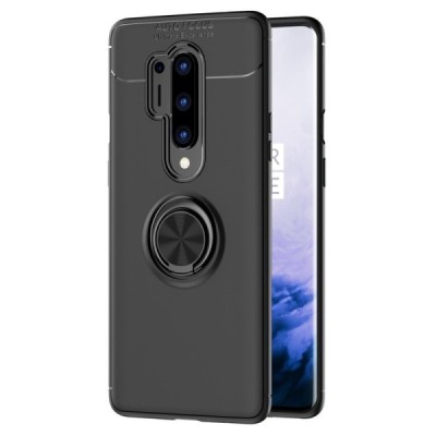 OnePlus 8 Pro „FOCUS“ Kickstand cieta silikona (TPU) melns apvalks | vacins.lv
