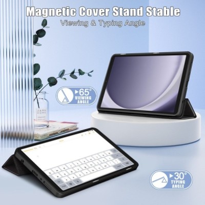 Samsung Galaxy Tab A9 „Deluxe“ atvēramais melns maciņš | Vacins.lv