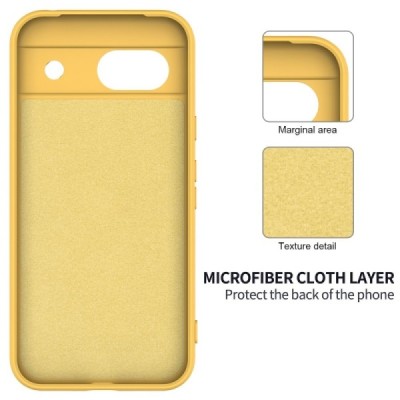 Google Pixel 8A Shell kieto silikono (TPU) dėklas geltonas - nugarėlė | Priedai.lt