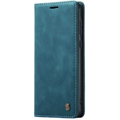 Samsung Galaxy A55 5G (SM-A556) CaseMe Retro solīds atvēramais ādas zaļš maciņš - maks | Vacins.lv