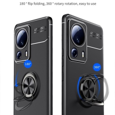 Xiaomi 13 Lite „FOCUS“ Kickstand cieta silikona (TPU) melns apvalks | vacins.lv