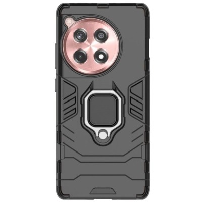 OnePlus 12R (Ace 3) „Kickstand“ pastiprinātas aizsardzības melns apvalks | Vacins.lv