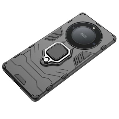 Sustiprintos apsaugos „Kickstand“ Huawei Honor Magic 5 Lite (Honor X40, X9a) juodas kieto silikono (TPU) ir plastiko dėklas | Pr