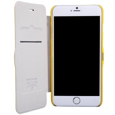Apple iPhone 6 Plus (6s Plus) „Nillkin“ Fresh atvēramais dzeltens futrālis / Vacins.lv