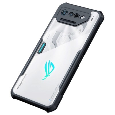 Asus Rog Phone 7 (7 Pro) „XUNDD“ dzidrs apmales melnā krāsā cieta silikona (TPU) akrils apvalks | Vacins.lv