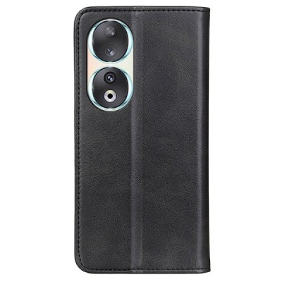 Huawei Honor 90 „Split“ juodas odinis atverčiamas dėklas - knygutė | Priedai.lt