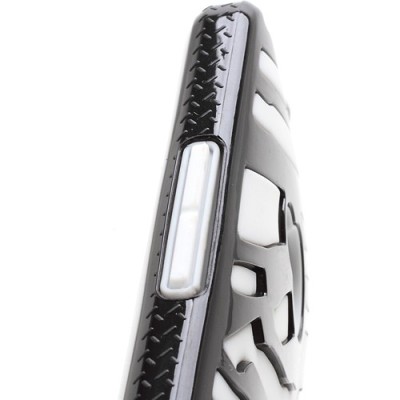 Strīpains plastmasas un cieta silikona HTC One M7 balts un melns apvalks / Vacins.lv