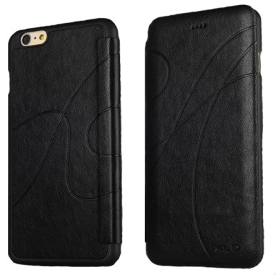 Apple iPhone 6 Plus (6s Plus) „Kalaideng“ Oscar ādas atvēramais melns futrālis / Vacins.lv