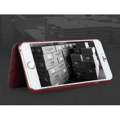 „Kalaideng“ Oscar atverčiamas raudonas odinis Apple iPhone 6 Plus (6s Plus) dėklas / Priedai.lt