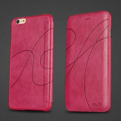 „Kalaideng“ Oscar atverčiamas rožinis odinis Apple iPhone 6 Plus (6s Plus) dėklas / Priedai.lt