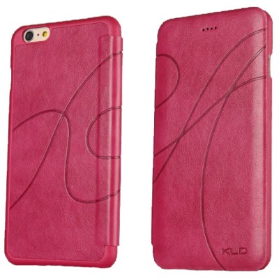 Apple iPhone 6 Plus (6s Plus) „Kalaideng“ Oscar ādas atvēramais rozs futrālis / Vacins.lv