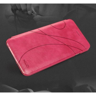 Apple iPhone 6 Plus (6s Plus) „Kalaideng“ Oscar ādas atvēramais rozs futrālis / Vacins.lv