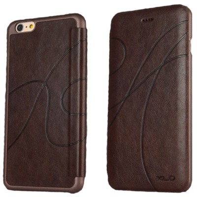 Apple iPhone 6 Plus (6s Plus) „Kalaideng“ Oscar ādas atvēramais brūns futrālis / Vacins.lv