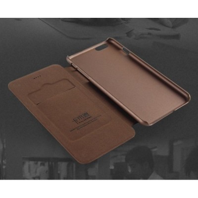 Apple iPhone 6 Plus (6s Plus) „Kalaideng“ Oscar ādas atvēramais brūns futrālis / Vacins.lv