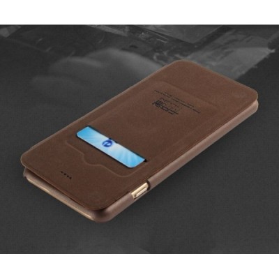 Apple iPhone 6 Plus (6s Plus) „Kalaideng“ Oscar ādas atvēramais brūns futrālis / Vacins.lv