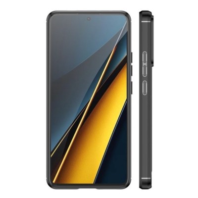 Xiaomi Poco X6 Pro 5G (Redmi K70E) "Carbon" cieta silikona (TPU) melns apvalks | Vacins.lv