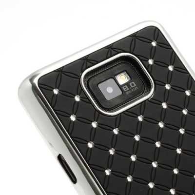 Samsung Galaxy S2 i9100 elegants melns futrālis ar spīduļiem / Vacins.lv