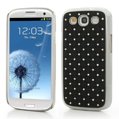 Samsung Galaxy S3 i9300 elegantiškas juodas dėklas su blizgučiais / Priedai.lt
