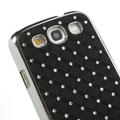Samsung Galaxy S3 i9300 elegantiškas juodas dėklas su blizgučiais / Priedai.lt