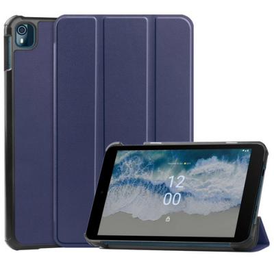 Nokia T10 8" atverčiamas mėlynas odinis dėklas (sulankstomas) | Priedai.lt
