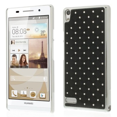 Huawei Ascend P6 elegants melns futrālis ar spīduļiem / Vacins.lv
