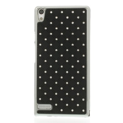 Huawei Ascend P6 elegantiškas juodas dėklas su blizgučiais / Priedai.lt