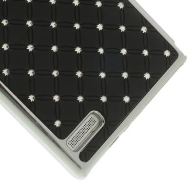 Huawei Ascend P6 elegantiškas juodas dėklas su blizgučiais / Priedai.lt