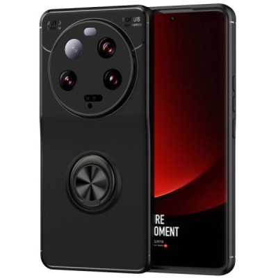 Xiaomi 13 Ultra "FOCUS" Kickstand cieta silikona (TPU) melns apvalks | vacins.lv