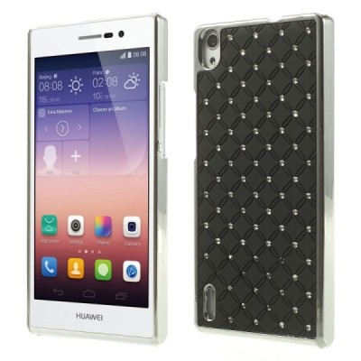Huawei Ascend P7 elegants melns futrālis ar spīduļiem / Vacins.lv