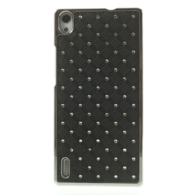 Huawei Ascend P7 elegantiškas juodas dėklas su blizgučiais / Priedai.lt