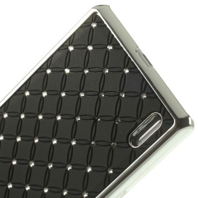 Huawei Ascend P7 elegantiškas juodas dėklas su blizgučiais / Priedai.lt