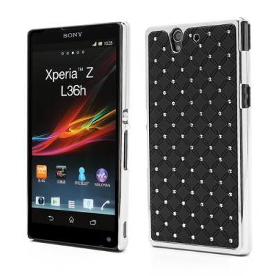 Sony Xperia Z elegants melns futrālis ar spīduļiem / Vacins.lv