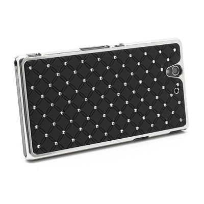 Sony Xperia Z elegantiškas juodas dėklas su blizgučiais / Priedai.lt