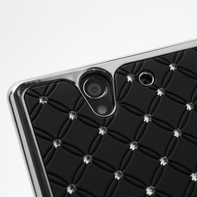 Sony Xperia Z elegantiškas juodas dėklas su blizgučiais / Priedai.lt