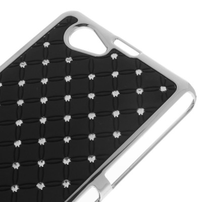 Sony Xperia Z1 Compact elegantiškas juodas dėklas su blizgučiais / Priedai.lt