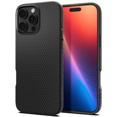 Apple iPhone 16 Pro "Spigen" Liquid Air melns cieta silikona apvalks | vacins.lv