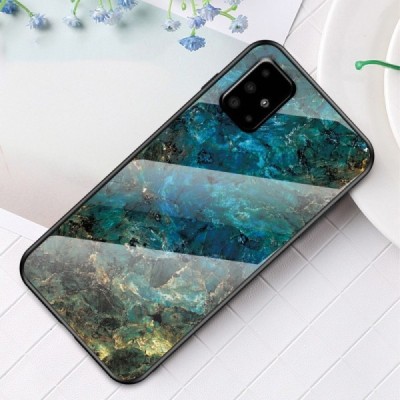 Samsung Galaxy A51 "Marble" cieta silikona (TPU) zils apvalks | vacins.lv