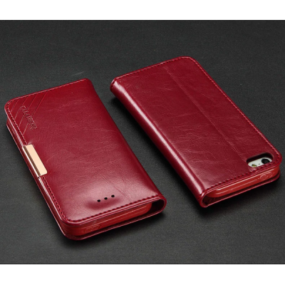 „Kalaideng“ Royale atverčiamas raudonas odinis Apple iPhone SE (5, 5s) dėklas / Priedai.lt