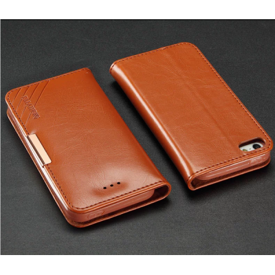 Apple iPhone 5S „Kalaideng“ Royale ādas atvēramais brūns futrālis / Vacins.lv