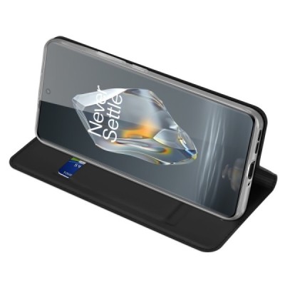 OnePlus 12R (Ace 3) "Dux Ducis" Skin sērijas melns ādas atvērams maciņš | Vacins.lv